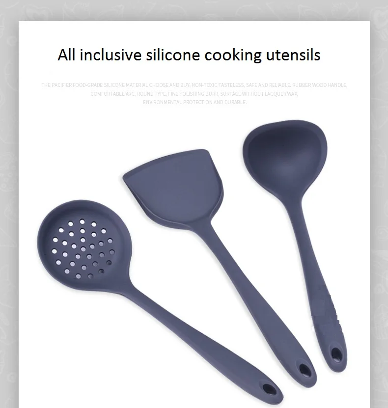 Silicone Cooking Tool Sets Spatula Spoon Shovel Ladle Cooking Colander Spoon Shovel Spoon Kitchen Utensils
Silicone Cooking Tool Sets Spatula Spoon Shovel Ladle Cooking Colander Spoon Shovel Spoon Kitchen Utensils