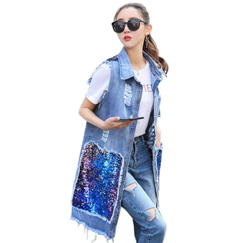2018 Spring Autumn Women Denim Jacket Ladies Holes Sleeveless Denim Vest Jackets Fashion Casual Female Harajuku Jean Coat 1629
2018 Spring Autumn Women Denim Jacket Ladies Holes Sleeveless Denim Vest Jackets Fashion Casual Female Harajuku Jean Coat 1629