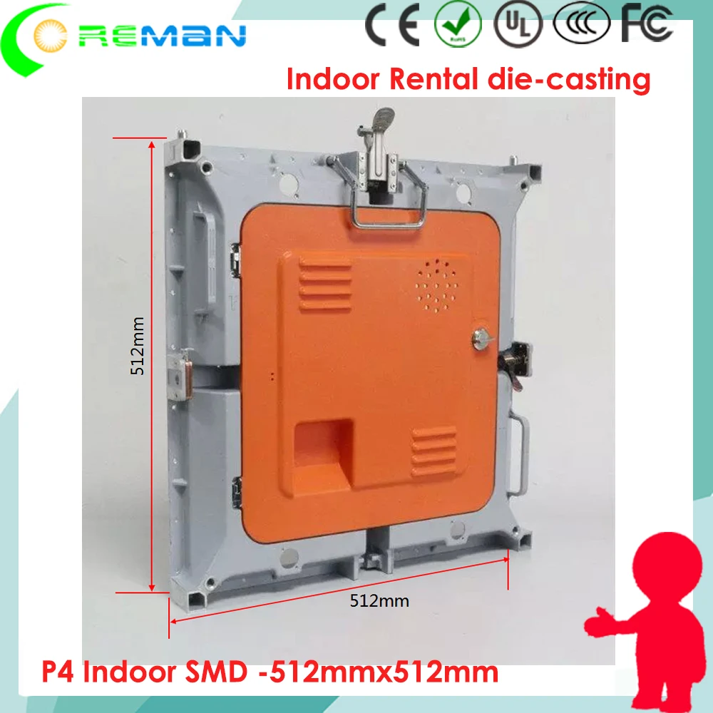 Cheapest price led rental display empty cabinet , p4 led screen cabinet price die casting lightweight slim aluminum