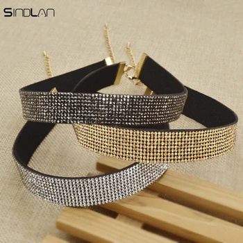 Sindlan New Fashion Punk Vintage Jewelry Charm Gold & Silver & Black Crystal Rhinestone Collar Velvet Choker Necklace For Women
Sindlan New Fashion Punk Vintage Jewelry Charm Gold & Silver & Black Crystal Rhinestone Collar Velvet Choker Necklace For Women