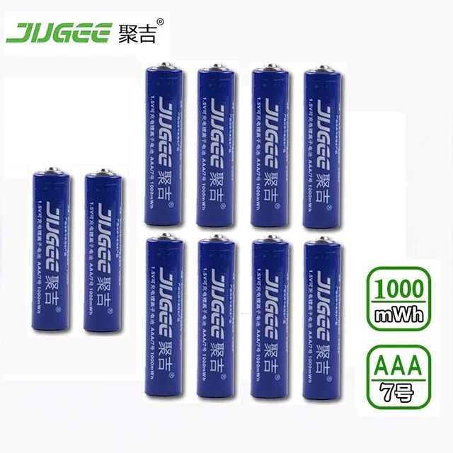 

10PCS 10440 JUGEE 1.5 v AAA lifepo4 lithium ionen batteries AAA 1000mWh rechargeable li-ion Li-polymer Li-Po battery apply Toys