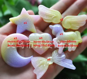wholesale! 3colors 100pcs/lot kawaii flat back resin heart star moon unicorn with glitter DIY resin Crafts cabochons accessories
wholesale! 3colors 100pcs/lot kawaii flat back resin heart star moon unicorn with glitter DIY resin Crafts cabochons accessories