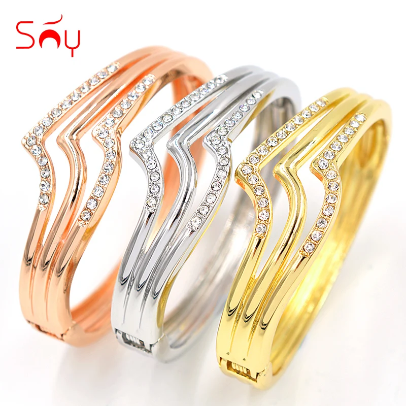 

Sunny Jewelry Trendy Jewelry Round Bangle Sets For Women Cubic Zirconia Bracelet For Wedding Gifts Water Drop Jewelry Findings