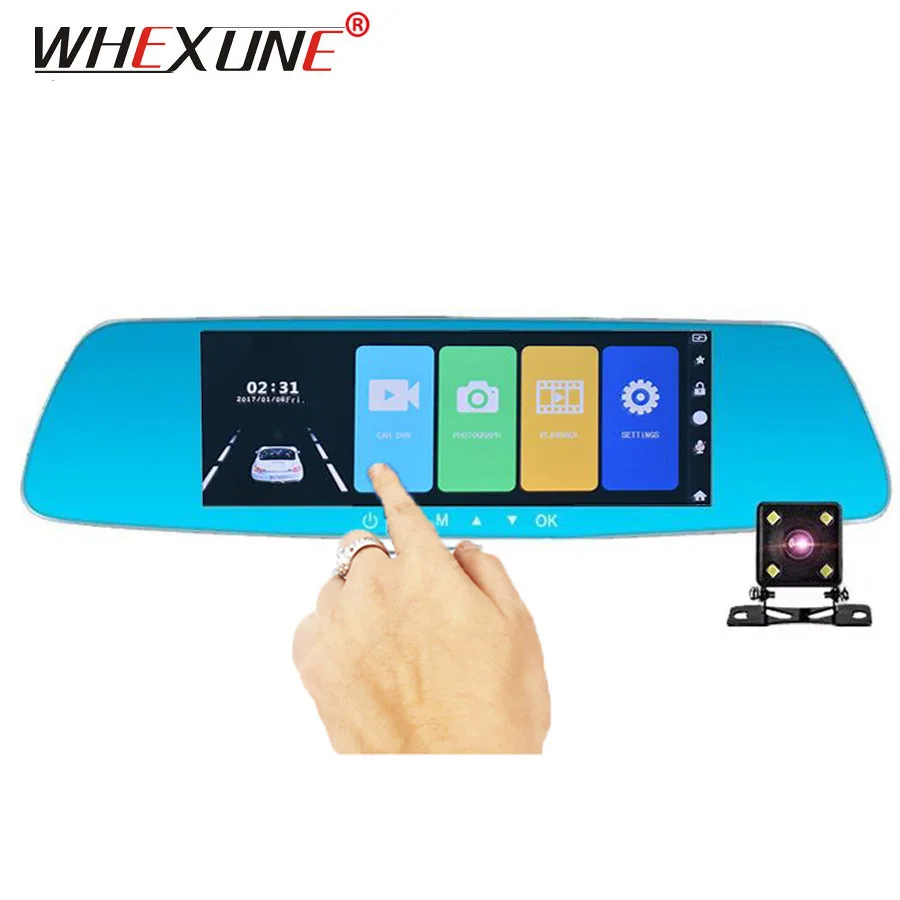 WHEXUNE Dual Lens Car Camera 7" Touch Screen Rearview Mirror Auto Car Dvr FHD 1080p Night Vision Recorder Registrator Dash Cam
WHEXUNE Dual Lens Car Camera 7" Touch Screen Rearview Mirror Auto Car Dvr FHD 1080p Night Vision Recorder Registrator Dash Cam