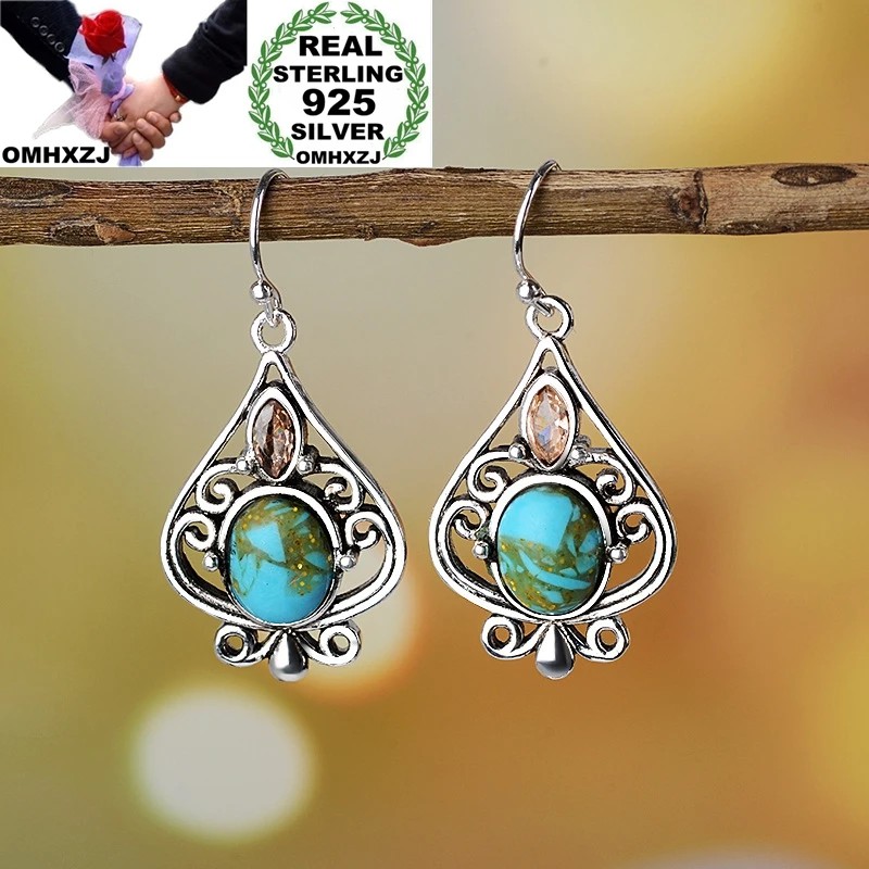 OMHXZJ Wholesale European Fashion Woman Party Birthday Wedding Gift Vintage Water Drop Turquoise Tai Silver Drop Earrings EA495
OMHXZJ Wholesale European Fashion Woman Party Birthday Wedding Gift Vintage Water Drop Turquoise Tai Silver Drop Earrings EA495