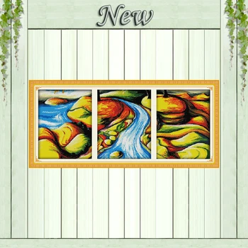 The flowing river triptych scenery painting counted printed on canvas DMC 14CT 11CT Cross Stitch Needlework Sets Embroidery kits
The flowing river triptych scenery painting counted printed on canvas DMC 14CT 11CT Cross Stitch Needlework Sets Embroidery kits