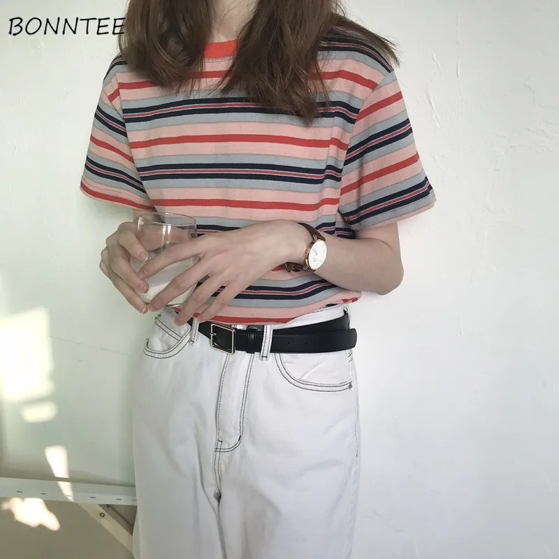 T-shirts Women Korean Ladies Clothes Retro All-match Short Sleeve Womens Trendy Summer Striped O-Neck Daily Student Ulzzang Slim
T-shirts Women Korean Ladies Clothes Retro All-match Short Sleeve Womens Trendy Summer Striped O-Neck Daily Student Ulzzang Slim