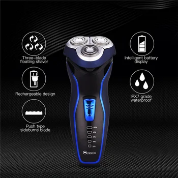 100-240V Floating Triple Blades Shaver Pop Up Trimmer Men's Electric Waterproof Shaving Razor Rotary Heads with LED Light
100-240V Floating Triple Blades Shaver Pop Up Trimmer Men's Electric Waterproof Shaving Razor Rotary Heads with LED Light