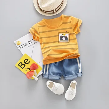 Kids Summer Outfit Set Toddler Baby Boy Stripe Cotton Cute Cartoon Children Boys Clothing T-Shirt Shorts Suit 
Kids Summer Outfit Set Toddler Baby Boy Stripe Cotton Cute Cartoon Children Boys Clothing T-Shirt Shorts Suit