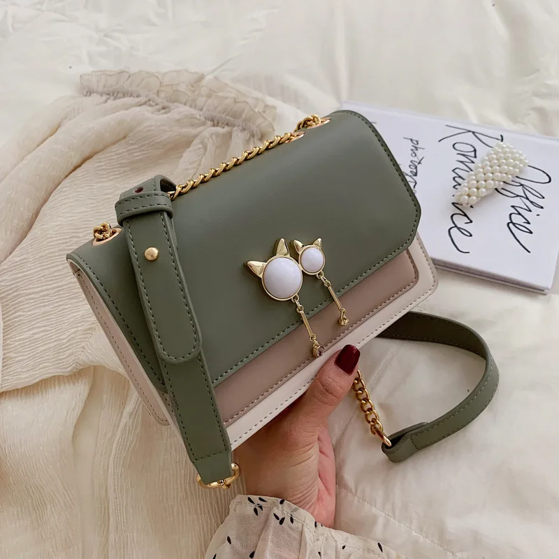 Square Pearl Cover Double Cat Chain Women Small Messenger Bag Flap Brand Designer Crossbody Shoulder Bag for Lady Female Handbag
Square Pearl Cover Double Cat Chain Women Small Messenger Bag Flap Brand Designer Crossbody Shoulder Bag for Lady Female Handbag