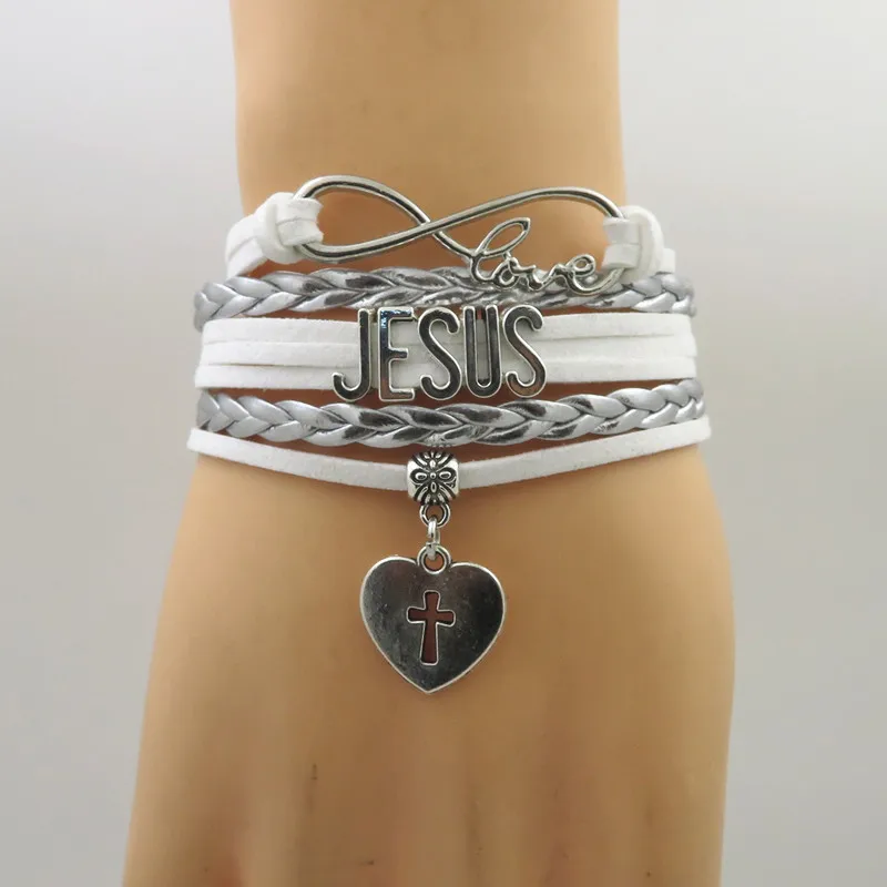 love jesus bracelets charm jesus bangle bracelet white rope and silver leather jesus bracelet for woman and man
love jesus bracelets charm jesus bangle bracelet white rope and silver leather jesus bracelet for woman and man