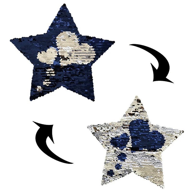 2018 NEW Reversible Change Silver Blue Love Sequins Five-pointed Star Sgape Sew On Patches For Clothes DIY Patch Applique Crafts
2018 NEW Reversible Change Silver Blue Love Sequins Five-pointed Star Sgape Sew On Patches For Clothes DIY Patch Applique Crafts