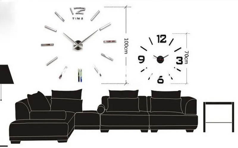 Acryl Wanduhr -2 Größen Quarz Uhr Wohnzimmer Küche Dekoration