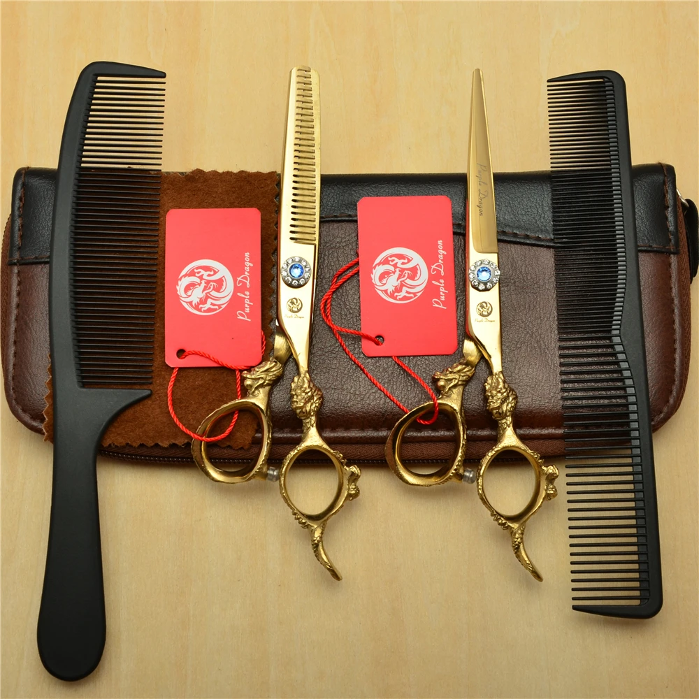 4Pcs/Set 6'' Golden 440C Professional Human Hair Hairdressing Scissors Combs + Cutting + Thinning Shears Big Dragon Handle H9004
4Pcs/Set 6'' Golden 440C Professional Human Hair Hairdressing Scissors Combs + Cutting + Thinning Shears Big Dragon Handle H9004