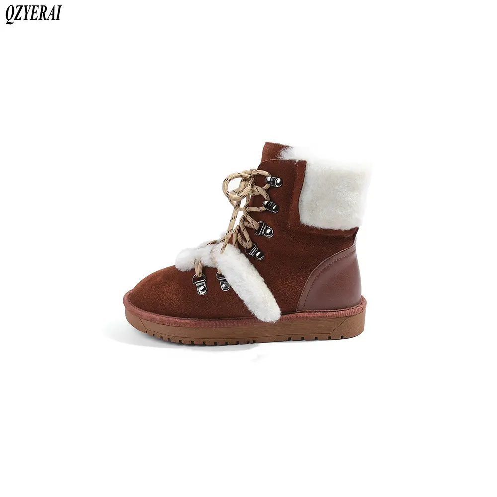 QZYERAI New winter snow boots for women pure wool thermal insulation leather boots for women crossed lace-up shoes for women
QZYERAI New winter snow boots for women pure wool thermal insulation leather boots for women crossed lace-up shoes for women