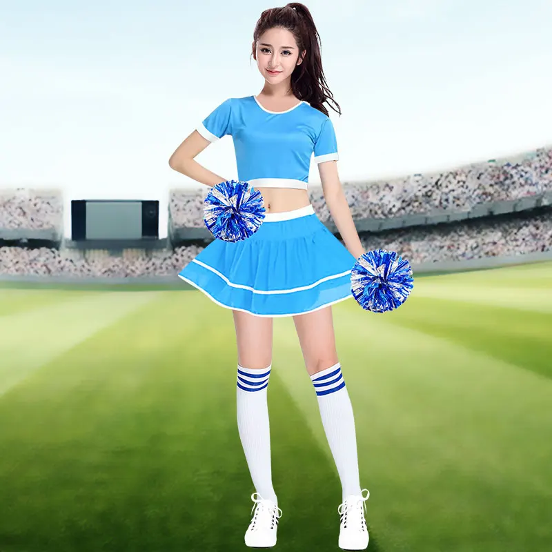 New Cheerleading Clothing Women's Suit Student Sports Team Competition Football Sky Blue Red Split Breathable Comfort Polyester 
New Cheerleading Clothing Women's Suit Student Sports Team Competition Football Sky Blue Red Split Breathable Comfort Polyester
