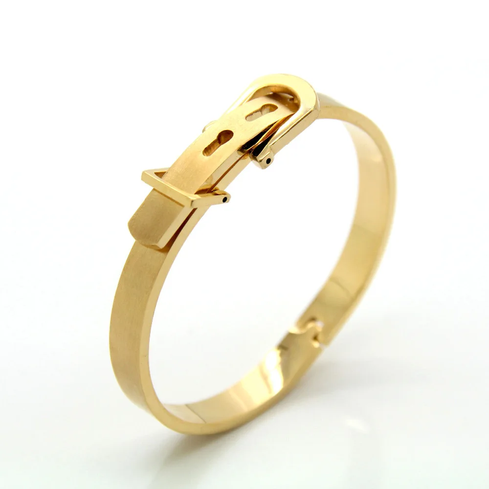 Fashion Strap Bracelets Silver Gold Black Titanium Steel Adjustable Belt Buckle Cuff Bracelets Jewelry For Men Women
Fashion Strap Bracelets Silver Gold Black Titanium Steel Adjustable Belt Buckle Cuff Bracelets Jewelry For Men Women