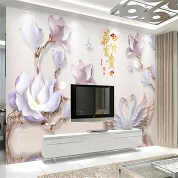 beibehang Modern minimalist wallpaper embossed 3D European flower swan jewelry background wallpaper decorative bedroom mural
beibehang Modern minimalist wallpaper embossed 3D European flower swan jewelry background wallpaper decorative bedroom mural