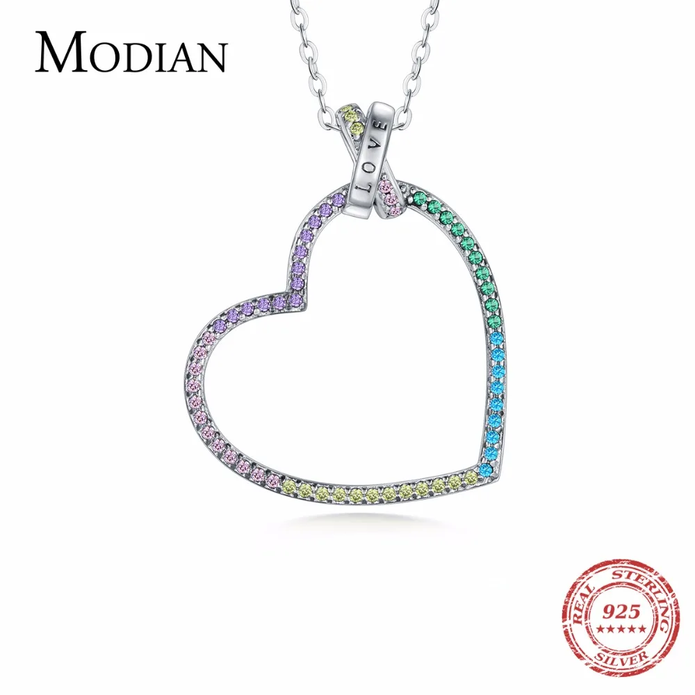 MODIAN 925 Sterling Silver Colorful cubic zirconia Love Pendants Necklace for Women Fine Jewelry Fantastic Heart Necklace Gift
MODIAN 925 Sterling Silver Colorful cubic zirconia Love Pendants Necklace for Women Fine Jewelry Fantastic Heart Necklace Gift