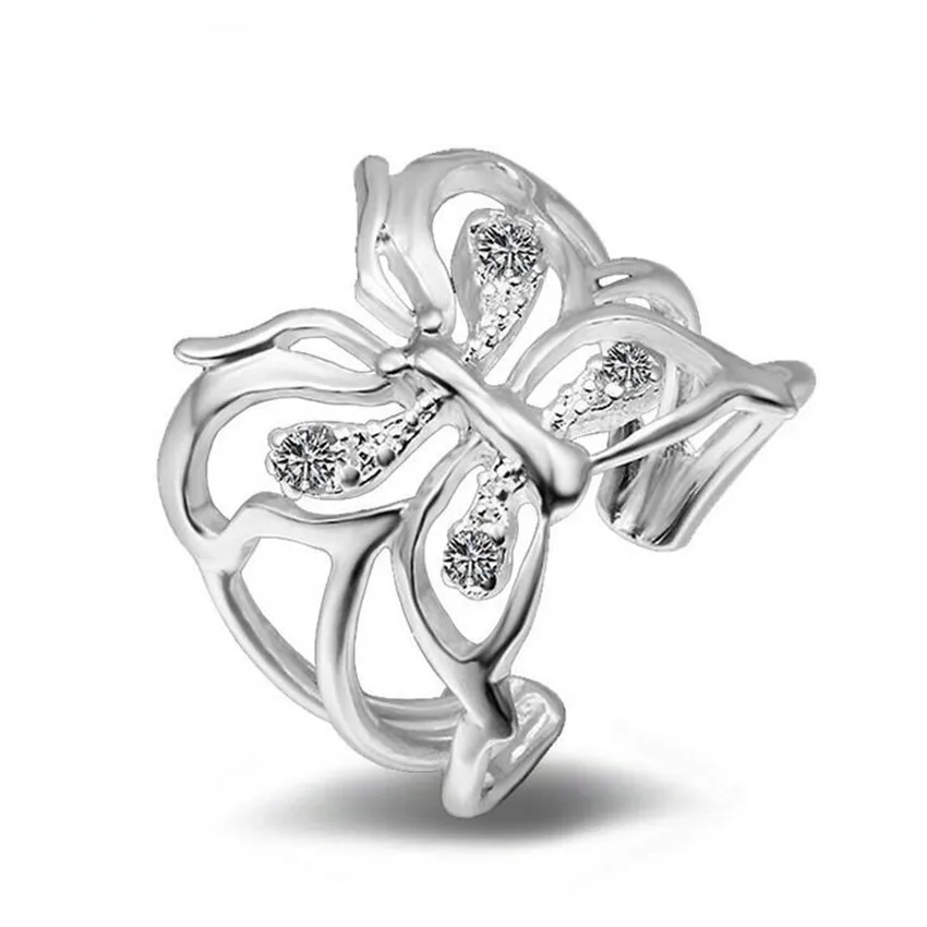 Фото 925 JEWELS Fashion Silver Adjustable Rings Flower Design Sterling Ring with Austrian Cubic Zirconia for Women #060 | Украшения и