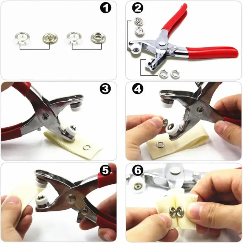 New Press Plier 100pcs Metal Prong Snap Buttons 10 Colors DIY Sewing Button Installation Tools Plier Installation Tool
New Press Plier 100pcs Metal Prong Snap Buttons 10 Colors DIY Sewing Button Installation Tools Plier Installation Tool