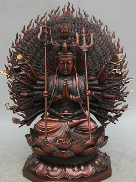 JP S0524 14 Tibet Red Bronze Seat 1000 Arms Avalokiteshvara of Goddess Guan Yin Statue Discount 35%
JP S0524 14 Tibet Red Bronze Seat 1000 Arms Avalokiteshvara of Goddess Guan Yin Statue Discount 35%