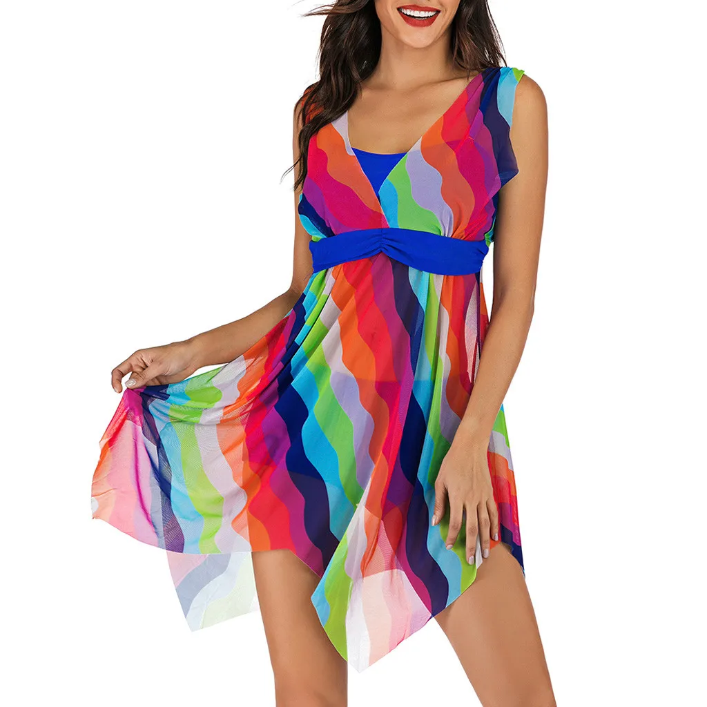 Swimming Suit For Women Plus Size Swimwear Gradient Rainbow Separate Swimsuit With Shorts Bow Padded Tankini Swimsuits Women#10
Swimming Suit For Women Plus Size Swimwear Gradient Rainbow Separate Swimsuit With Shorts Bow Padded Tankini Swimsuits Women#10