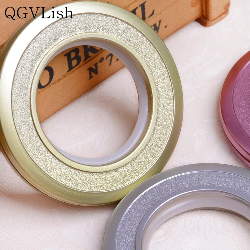 

QGVLish 50Pcs/lot Curtain Roman Rings Silencer Mute Punching Circle Curtain Accessory DIY For Curtain Rods Eyelets Buckles Decor