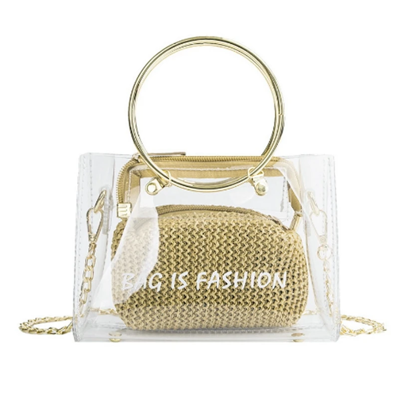 Straw Beach Bag Transparent Jelly Packet Ring Mini Portable Bag Mother Bag Chain Shoulder Bag
Straw Beach Bag Transparent Jelly Packet Ring Mini Portable Bag Mother Bag Chain Shoulder Bag
