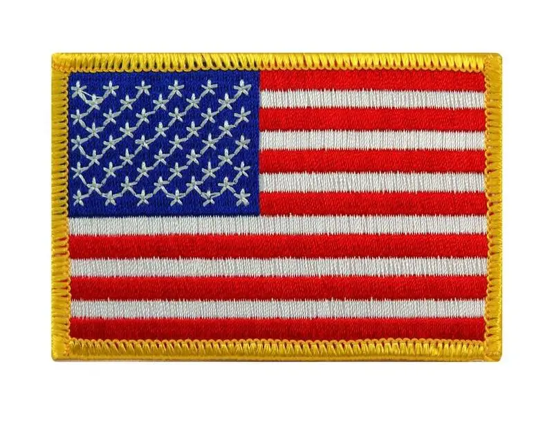 American Flag Embroidered Patch Gold Border USA United States of America Military Uniform Emblem
American Flag Embroidered Patch Gold Border USA United States of America Military Uniform Emblem