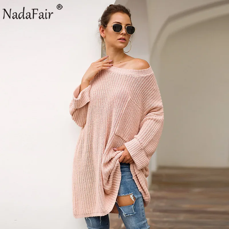 Nadafair Long Knitted Sweater Women Pullovers 2019 Autumn Winter Off Shoulder Sexy Loose Sweater Ladies Jumper
Nadafair Long Knitted Sweater Women Pullovers 2019 Autumn Winter Off Shoulder Sexy Loose Sweater Ladies Jumper