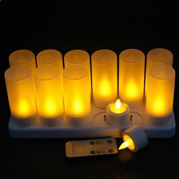 Remote controlled 12pcs Rechargeable Flameless Tea Light Glow candle lamp set 8 keys time controller Frosted holder f/Xmas Party
Remote controlled 12pcs Rechargeable Flameless Tea Light Glow candle lamp set 8 keys time controller Frosted holder f/Xmas Party