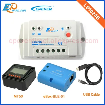 Solar Battery Charger Controller 10A LS1024B 10amps ble eBOX adapter USB cable PC connect and MT50 remote Meter PWM EPsolar
Solar Battery Charger Controller 10A LS1024B 10amps ble eBOX adapter USB cable PC connect and MT50 remote Meter PWM EPsolar