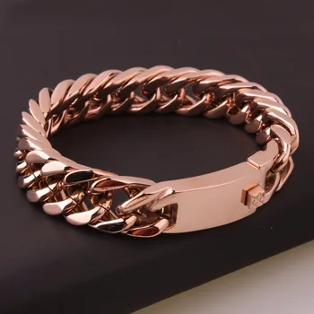 Hip Hop Bracelet For Men Curb Cuban Chain Bracelet Stainless Steel Jewelry Rose Gold Link Bracelet Wholesale Gift 8.66"15mm
Hip Hop Bracelet For Men Curb Cuban Chain Bracelet Stainless Steel Jewelry Rose Gold Link Bracelet Wholesale Gift 8.66"15mm