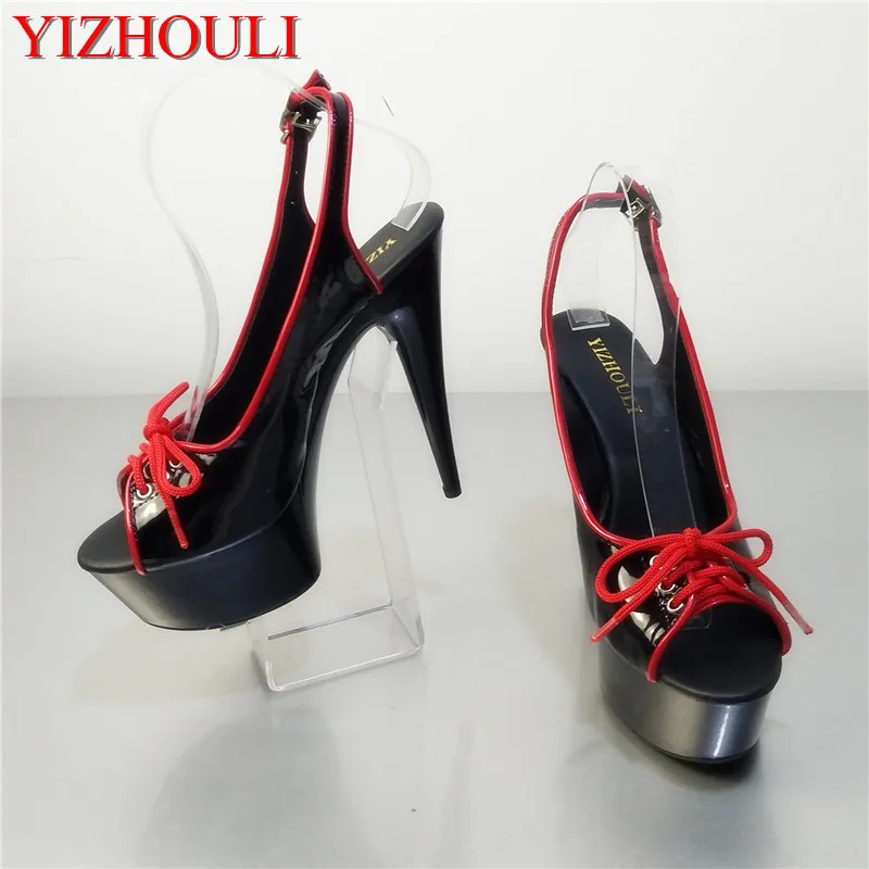 15cm Roman style sandals black fish mouth outside the temptation of super slim and sexy low High Heel Shoe
15cm Roman style sandals black fish mouth outside the temptation of super slim and sexy low High Heel Shoe