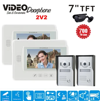 ZHUDELE Waterproof Doorphone/Doorbell Video Door Phone intercom 2 X 7 Inch Intercom Monitor And 2 Camera with Doorbell
ZHUDELE Waterproof Doorphone/Doorbell Video Door Phone intercom 2 X 7 Inch Intercom Monitor And 2 Camera with Doorbell