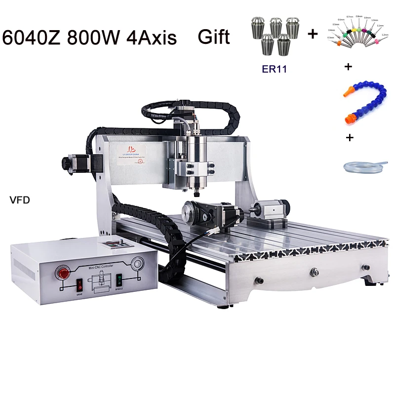 

Russia No Tax CNC Router 6040Z 4 Axis USB Port CNC Engraving Machine With 800W Spindle Motor for Wood Metal Cutting 220V 110V
