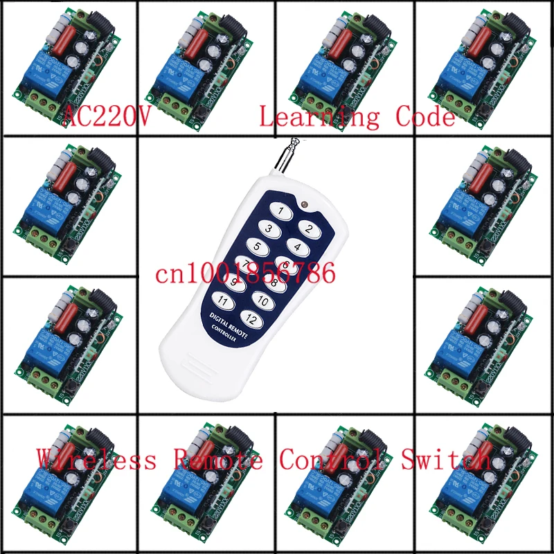 12CH Wireless Remote Control Switch System Each CH is Independent 10A Learning code Toggle/Momentary LED ON OFF Wireless Switch
12CH Wireless Remote Control Switch System Each CH is Independent 10A Learning code Toggle/Momentary LED ON OFF Wireless Switch