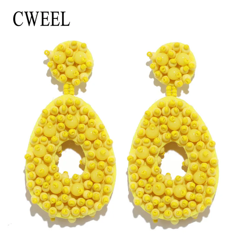 CWEEL Drop Earrings For Women Geometric Yellow Ethnic Big Earrings Fashion Jewelry 2019 Summer Style Statement Earring Brincos
CWEEL Drop Earrings For Women Geometric Yellow Ethnic Big Earrings Fashion Jewelry 2019 Summer Style Statement Earring Brincos