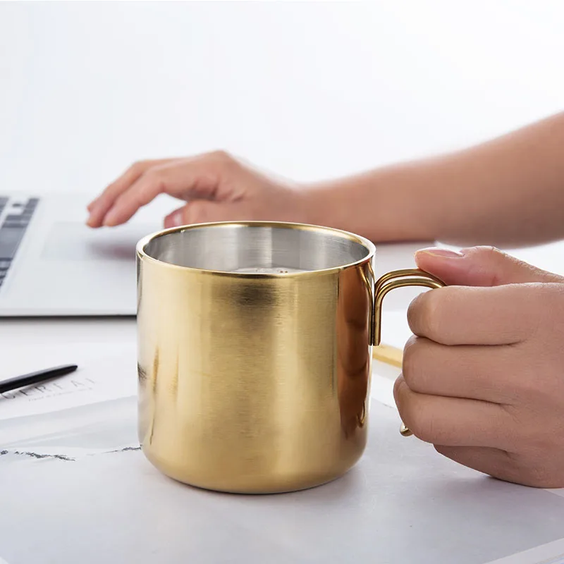 304 Stainless Steel Mugs Double Titanium Anti-hot Mug Plating Gold Rose Blcak Coffee Cup Breakfast Milk Cups Mug 400ml
304 Stainless Steel Mugs Double Titanium Anti-hot Mug Plating Gold Rose Blcak Coffee Cup Breakfast Milk Cups Mug 400ml