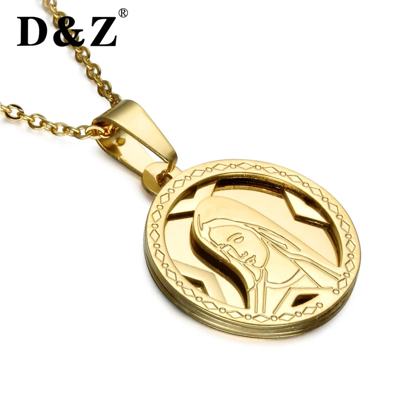 D&Z Virgin Mary Necklace Gold Color Stainless Steel Virgin Guadalupe Pendants Necklaces For Catholic Religious Jewelry
D&Z Virgin Mary Necklace Gold Color Stainless Steel Virgin Guadalupe Pendants Necklaces For Catholic Religious Jewelry