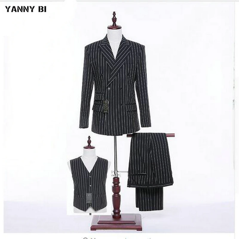 Jacket+Pants+Vest Black White Striped men Business Suits Office Suits Work Slim Fit Trouser Suits Custom Made
Jacket+Pants+Vest Black White Striped men Business Suits Office Suits Work Slim Fit Trouser Suits Custom Made