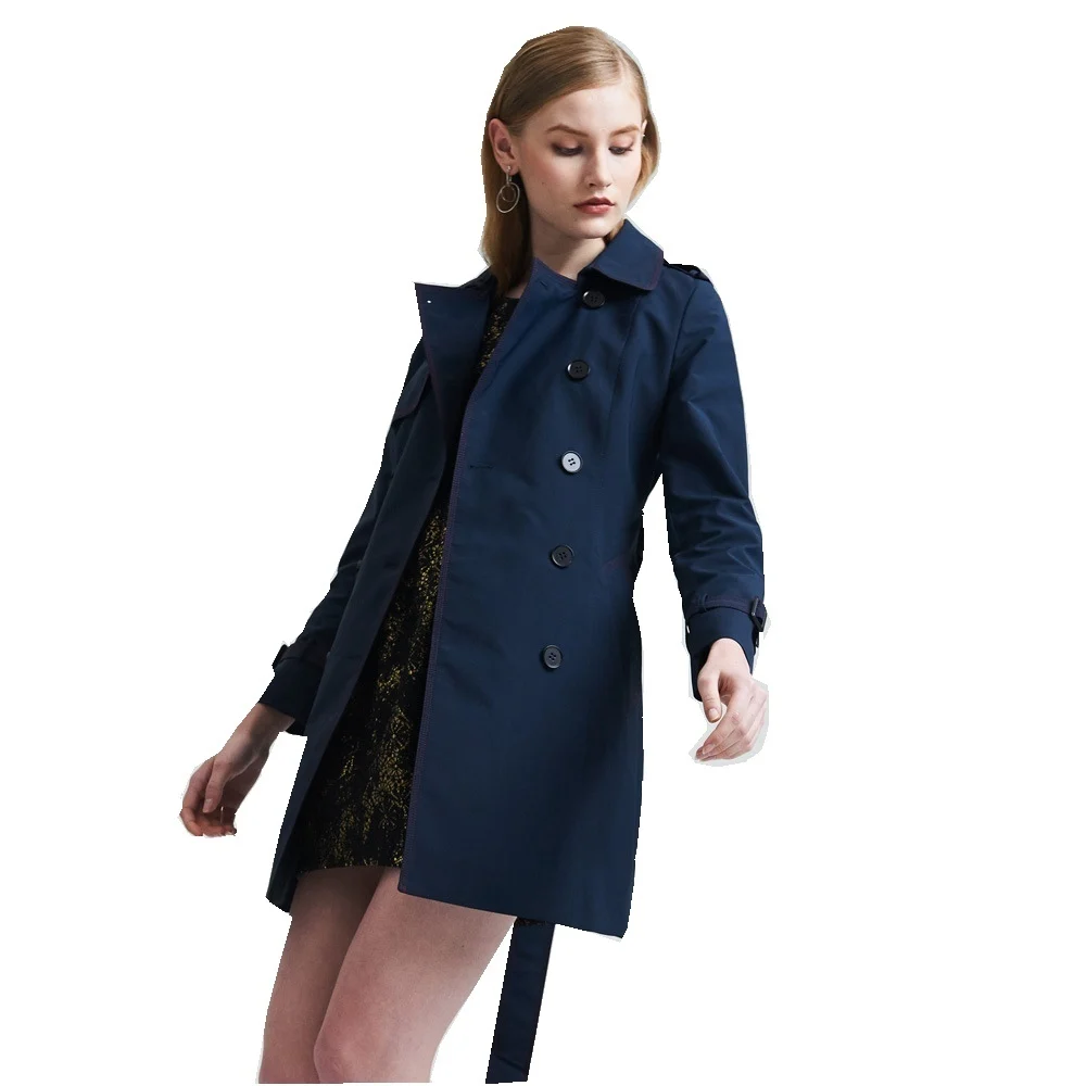 Spring and Autumn office lady temperament slim thin trench double-breasted women's fashion windbreaker EF1118
Spring and Autumn office lady temperament slim thin trench double-breasted women's fashion windbreaker EF1118