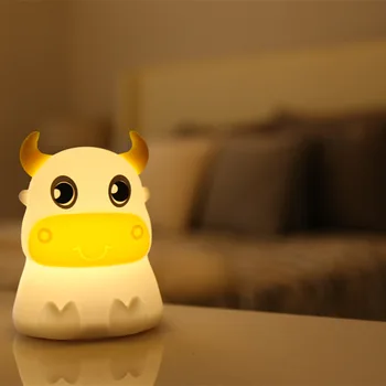 Cross-border colorful dull cow silicone night light Rechargeable pat light Warm dream bedroom bedside table lamp
Cross-border colorful dull cow silicone night light Rechargeable pat light Warm dream bedroom bedside table lamp