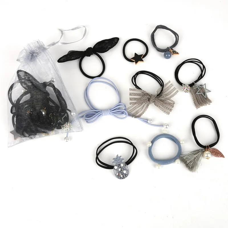 Wholesale New 9PCS Fashion Headbands Women Hair Accessories Elastic Bands for female Girl Hairband Rope Rubber Band | Украшения и