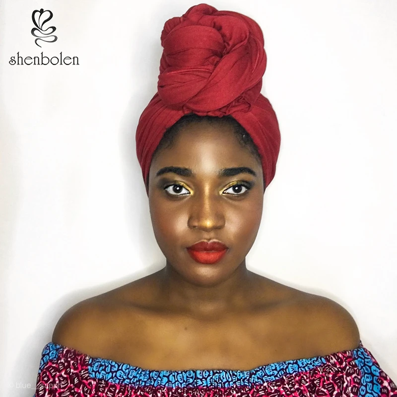 Shenbolen African Knit Stretch Jersey Head Wrap Extra Long 70"x33" Soft Urban Hair Scarf Tie for Women
Shenbolen African Knit Stretch Jersey Head Wrap Extra Long 70"x33" Soft Urban Hair Scarf Tie for Women