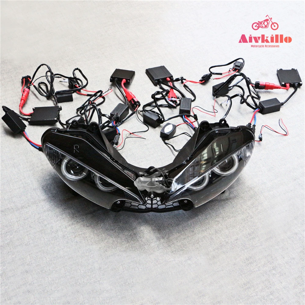 Motorcycle Angel Eye HID Headlight Assembly Fit For Yamaha YZF R6 2003 - 2005
Motorcycle Angel Eye HID Headlight Assembly Fit For Yamaha YZF R6 2003 - 2005