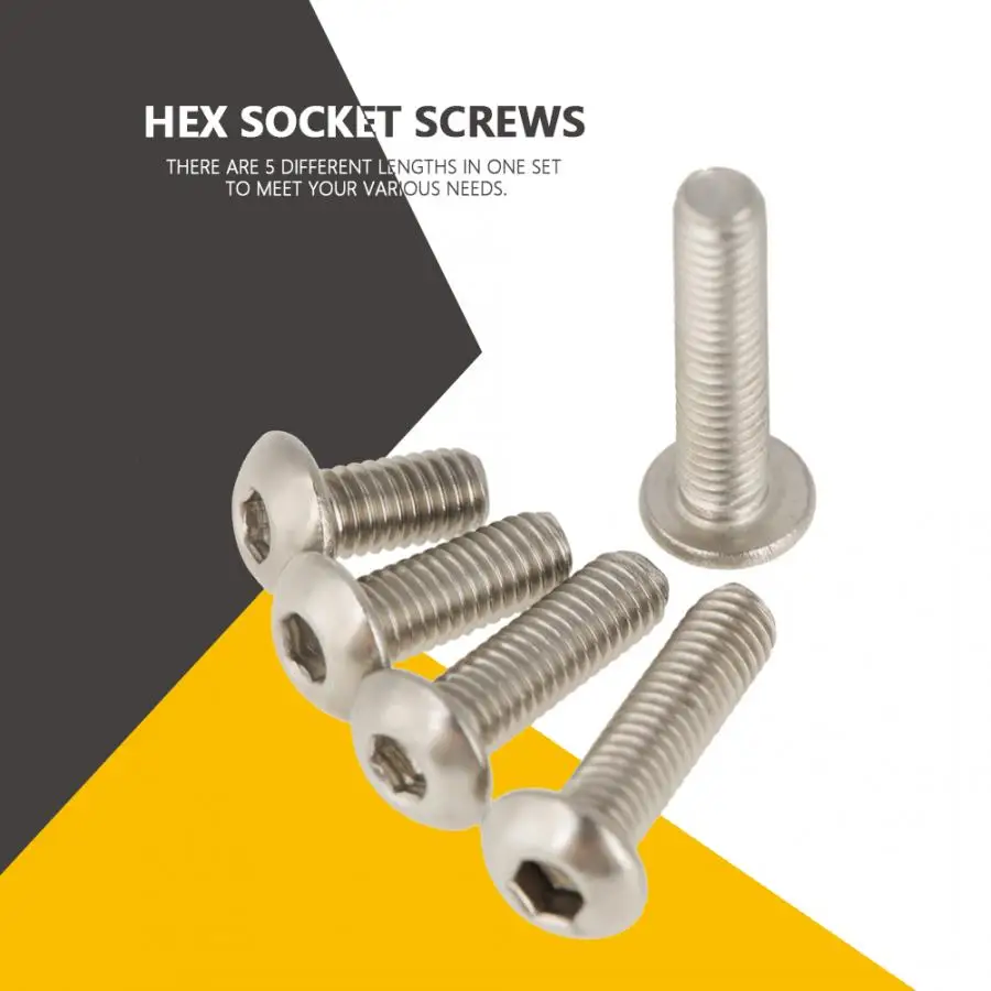 400Pcs/Lot M3 Hex Socket Screws 304 Stainless Steel Pan & Flat Screws Hex Socket Head Cap Screw Fasterner Set with Box
400Pcs/Lot M3 Hex Socket Screws 304 Stainless Steel Pan & Flat Screws Hex Socket Head Cap Screw Fasterner Set with Box
