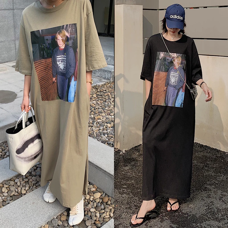 Korean Design Vintage summer elegant Print Dress New Casual Loose Long High Street Dress
Korean Design Vintage summer elegant Print Dress New Casual Loose Long High Street Dress