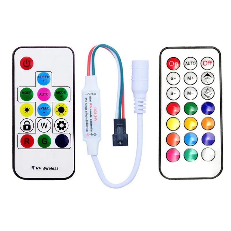 DC5V-24V SK6812 UCS1903 WS2801 WS2811 WS2812B Led RGB Pixel Controller 14key 21key RF Remote Wireless LED Dream Color Controller
DC5V-24V SK6812 UCS1903 WS2801 WS2811 WS2812B Led RGB Pixel Controller 14key 21key RF Remote Wireless LED Dream Color Controller